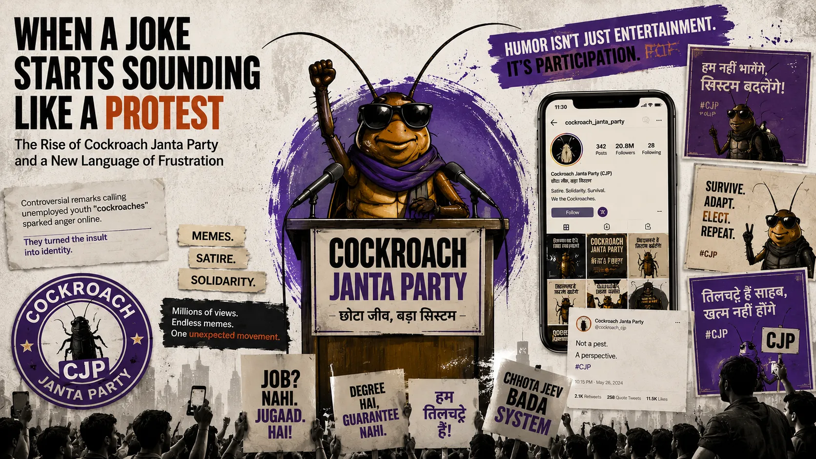 Cockroach Janta Party Is Becoming More Than A Meme Story : It May Be Turning Into A Bigger Conversation About Youth Frustration In India