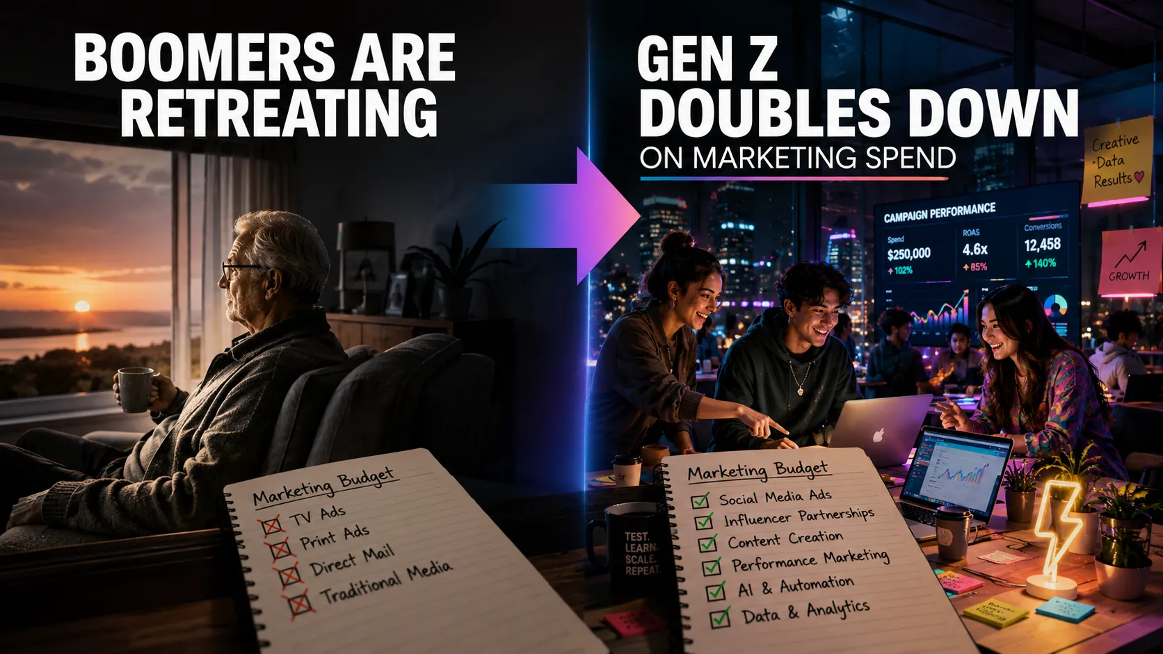 Boomers Are Retreating While Gen Z Doubles Down on Marketing Spend