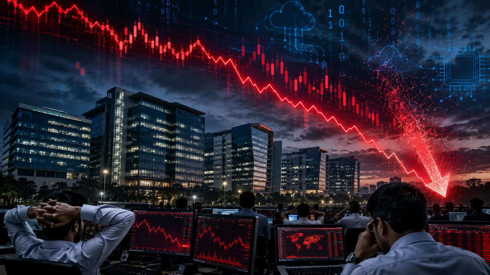 TCS, Infosys Lead IT Sector Bloodbath as Accenture's Guidance Cut Triggers ₹1.35 Lakh Crore Sell-Off