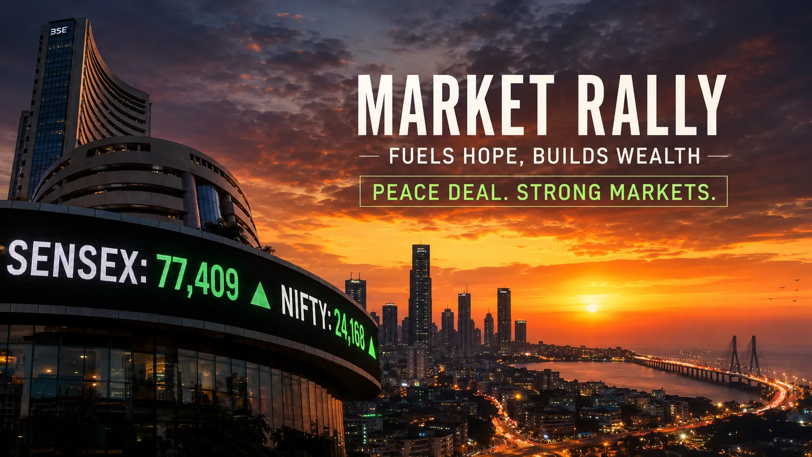 Sensex & Nifty Close Green for 5th Straight Session, Market Cap Jumps ₹2.5 Lakh Crore