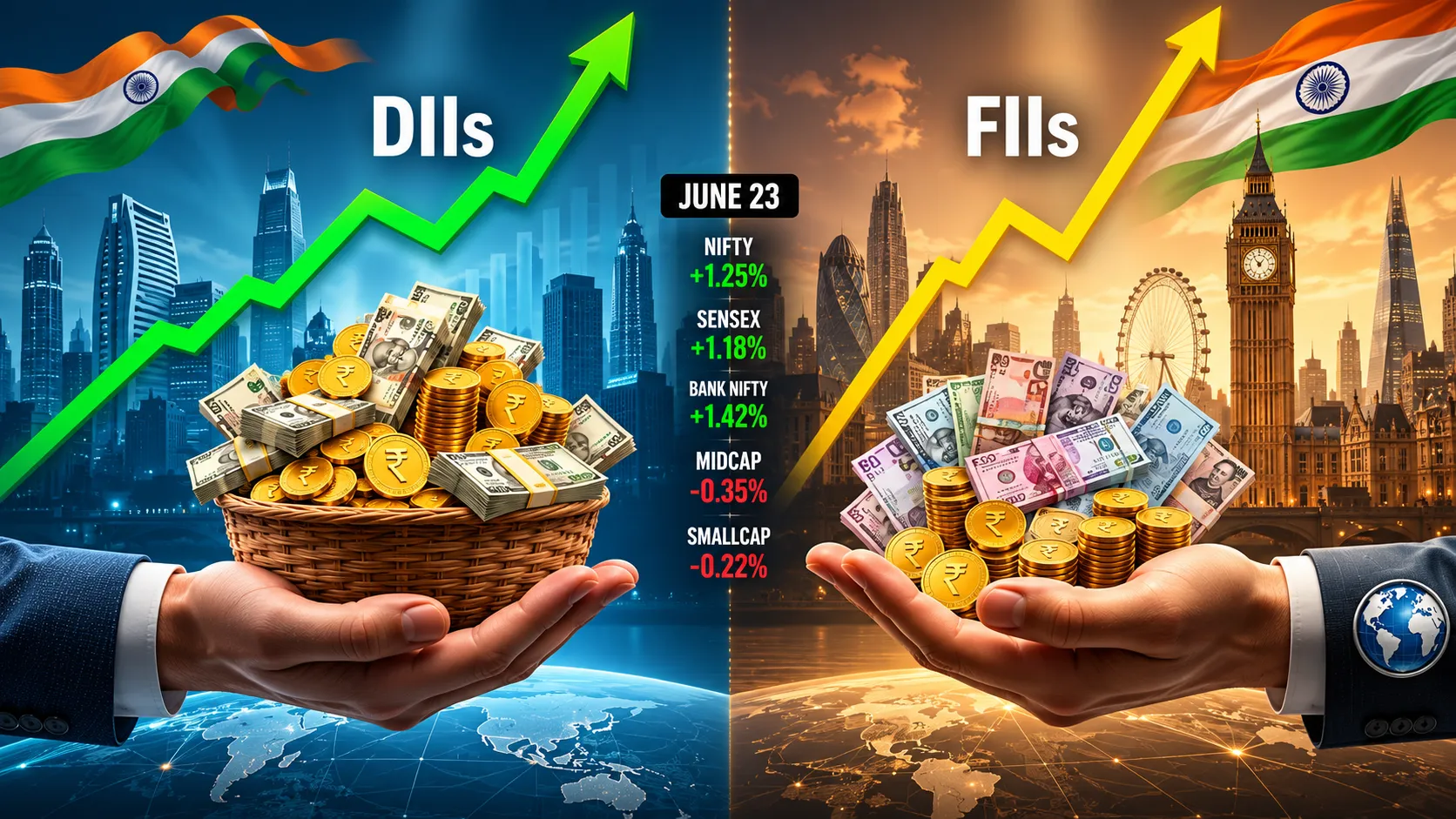 FIIs Turn Net Buyers As DIIs Book Profits: What The Flow Divergence Tells Us About Market Sentiment