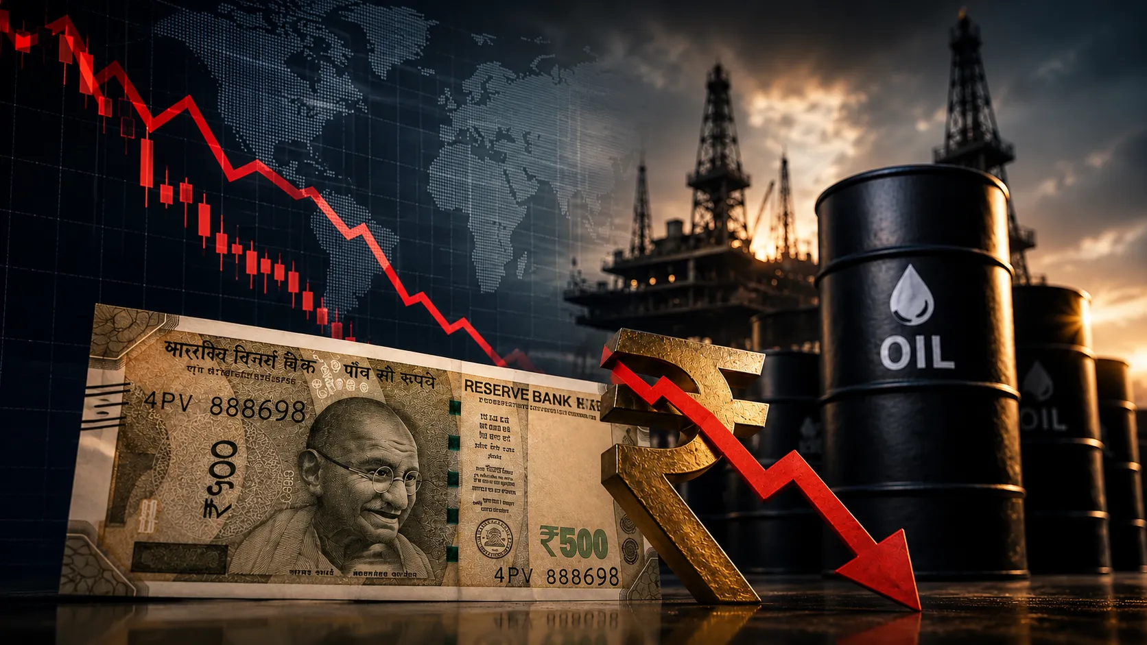Indian Rupee Slips Further As Dollar Strength And Oil Prices Squeeze The Currency From Both Sides