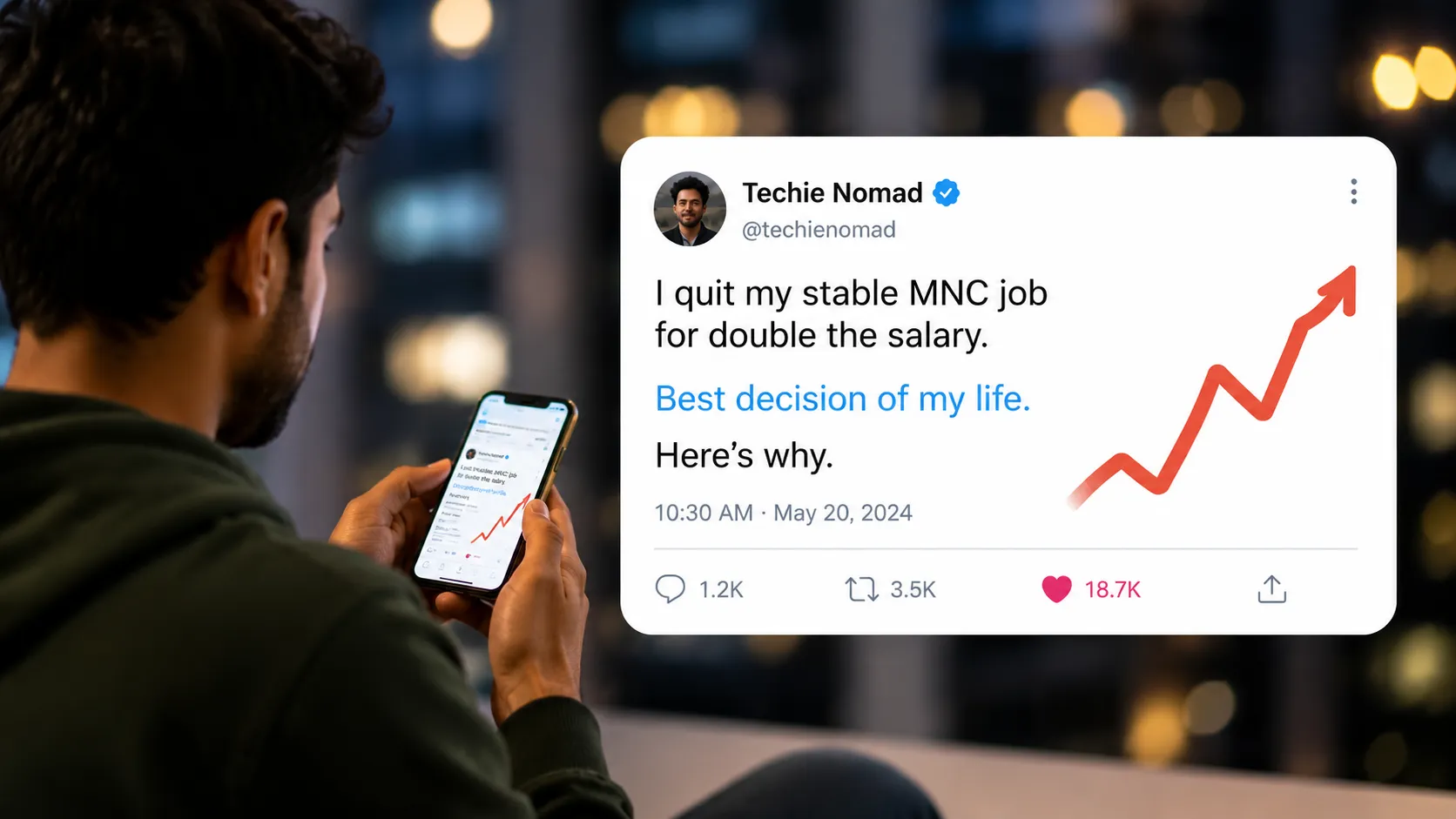 He Quit His Stable MNC Job for Double the Salary — Now His Viral Post Is Making India's Techies Rethink "Success"
