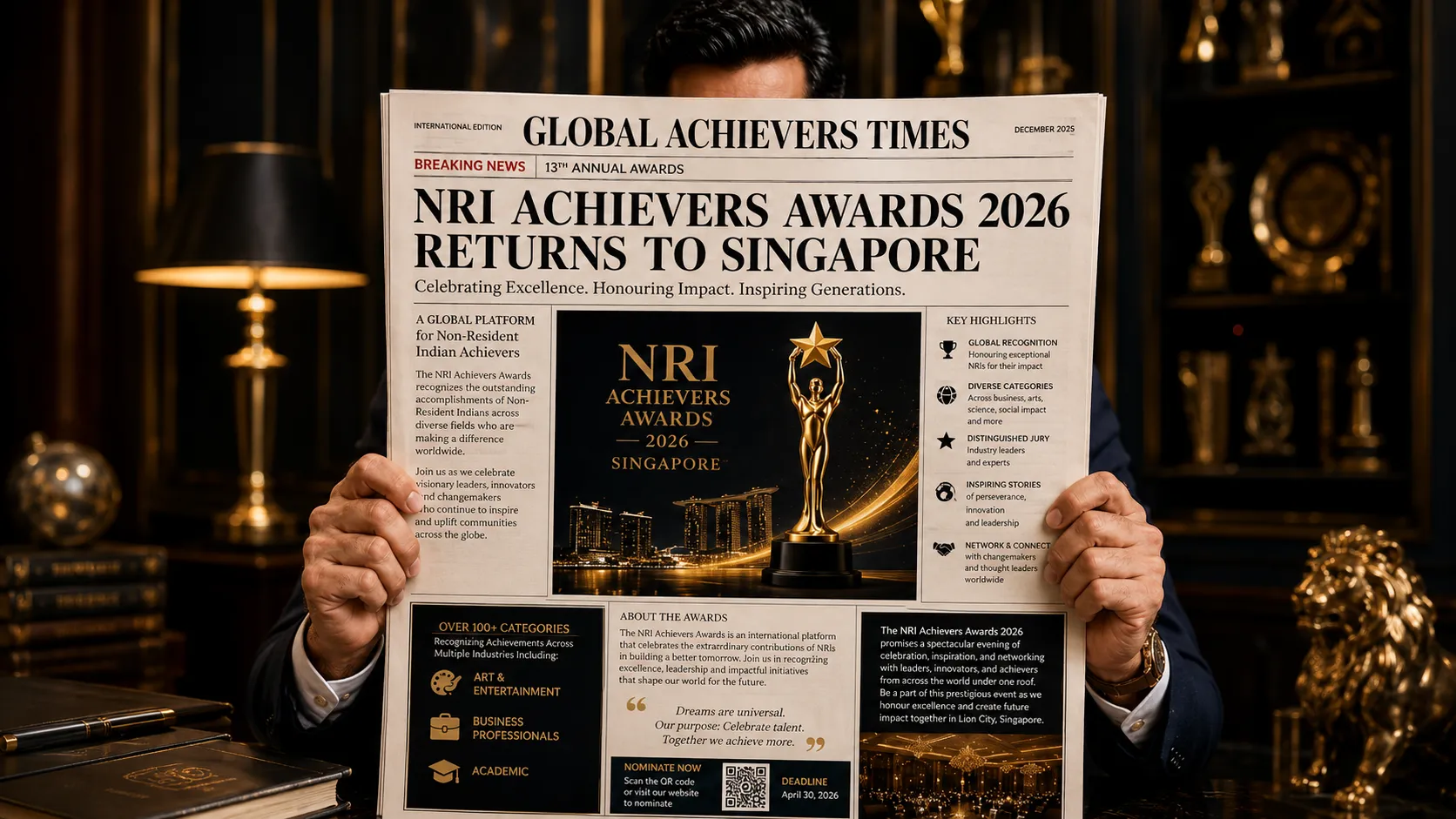 NRI Achievers Awards 2026 Honors Global Indian Excellence at a Landmark Singapore Gala