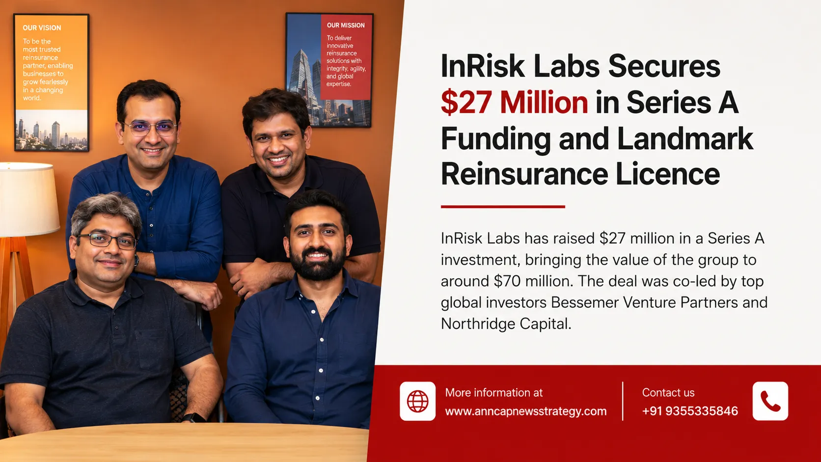 InRisk Labs Raises $27 Million as Reinsurance Arm EarthRe Wins GIFT City Licence
