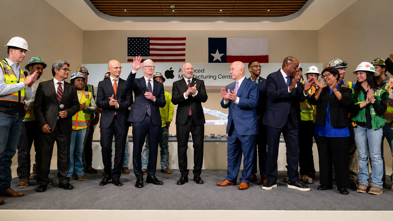 Apple's Tim Cook Opens Houston Manufacturing Plant with Commerce Secretary Lutnick
