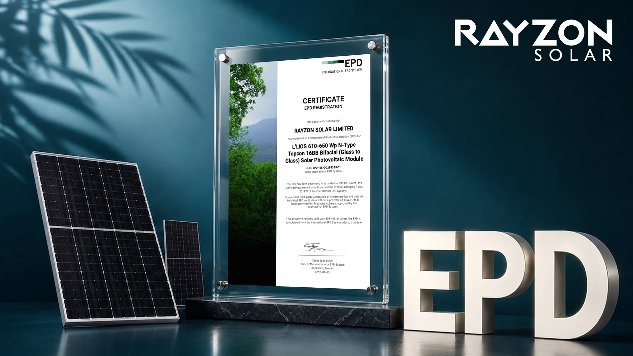 Rayzon Solar Climbs to No. 2 in India's Solar Module Market in FY2025-26