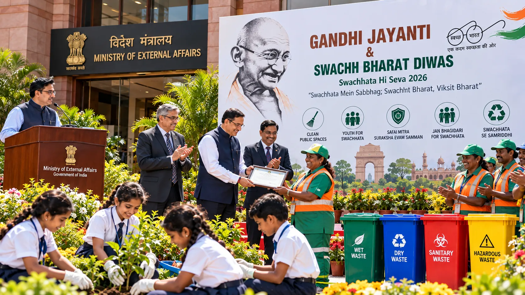 Gandhi Jayanti Swachh Bharat Ceremony.png