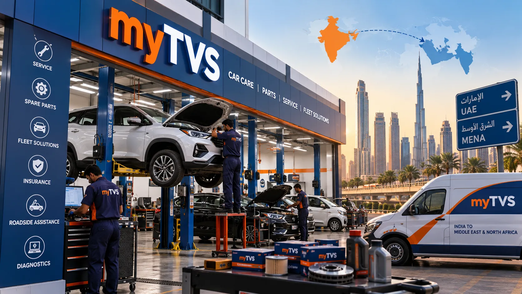 myTVS Raises ₹425 Crore From UAE's Crescent Enterprises to Take India's Car-Service Model to the Gulf