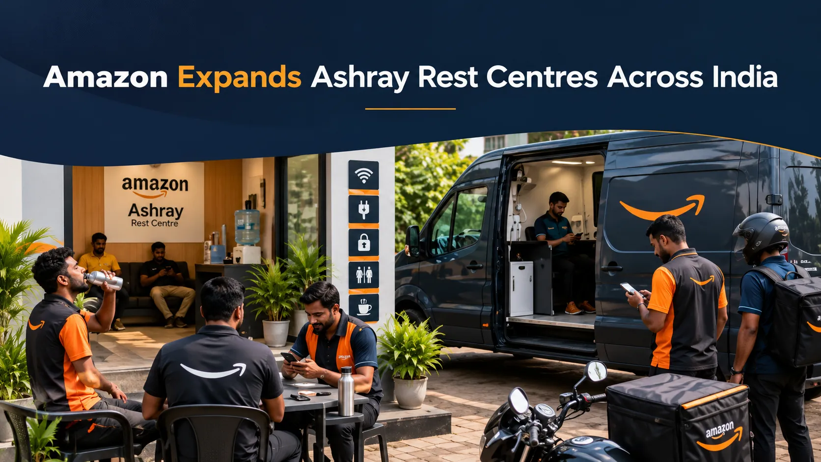 Amazon India Adds 50 Ashray Rest Centres as Heat, Long Shifts Push Delivery Worker Welfare Up the Agenda