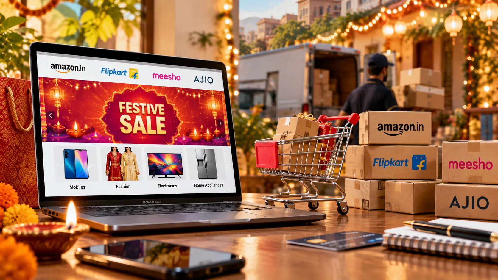 India’s Festive E-Commerce Sales Hit ₹24,000 Crore in Two Days as Small-Town Shoppers Drive Demand